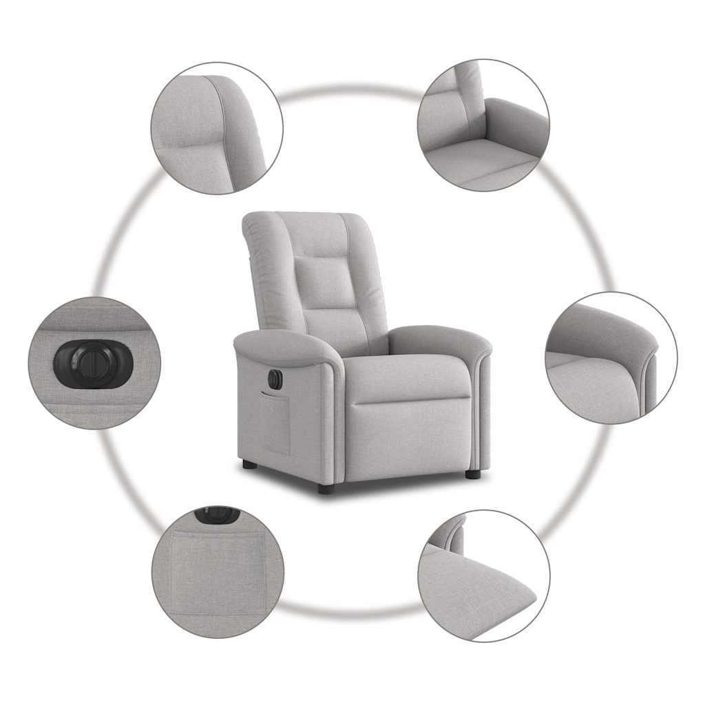 Fauteuil inclinable électrique gris nuage tissu - XIOS