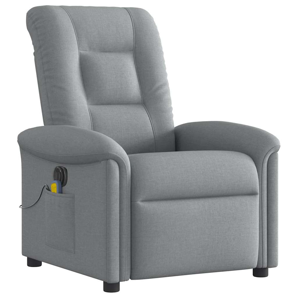 Fauteuil de massage inclinable électrique gris clair tissu - XIOS