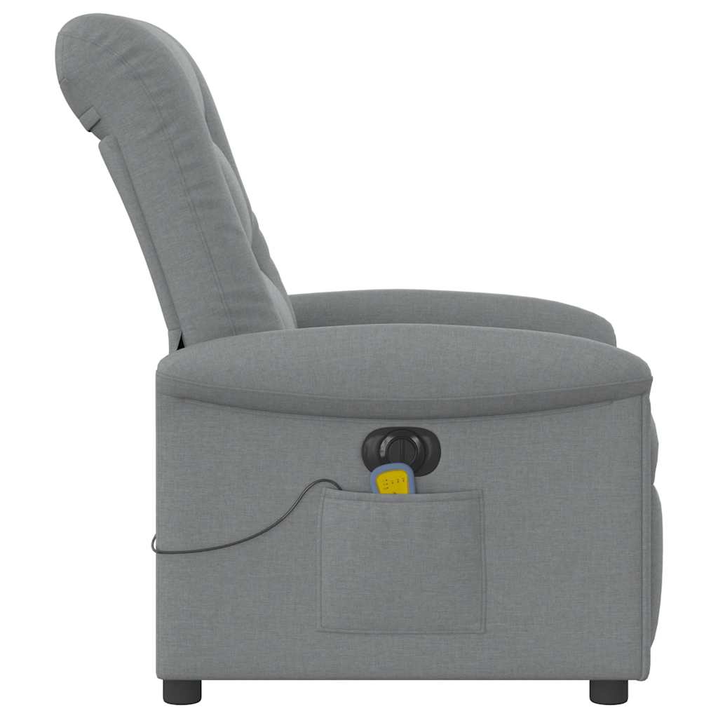 Fauteuil de massage inclinable électrique gris clair tissu - XIOS