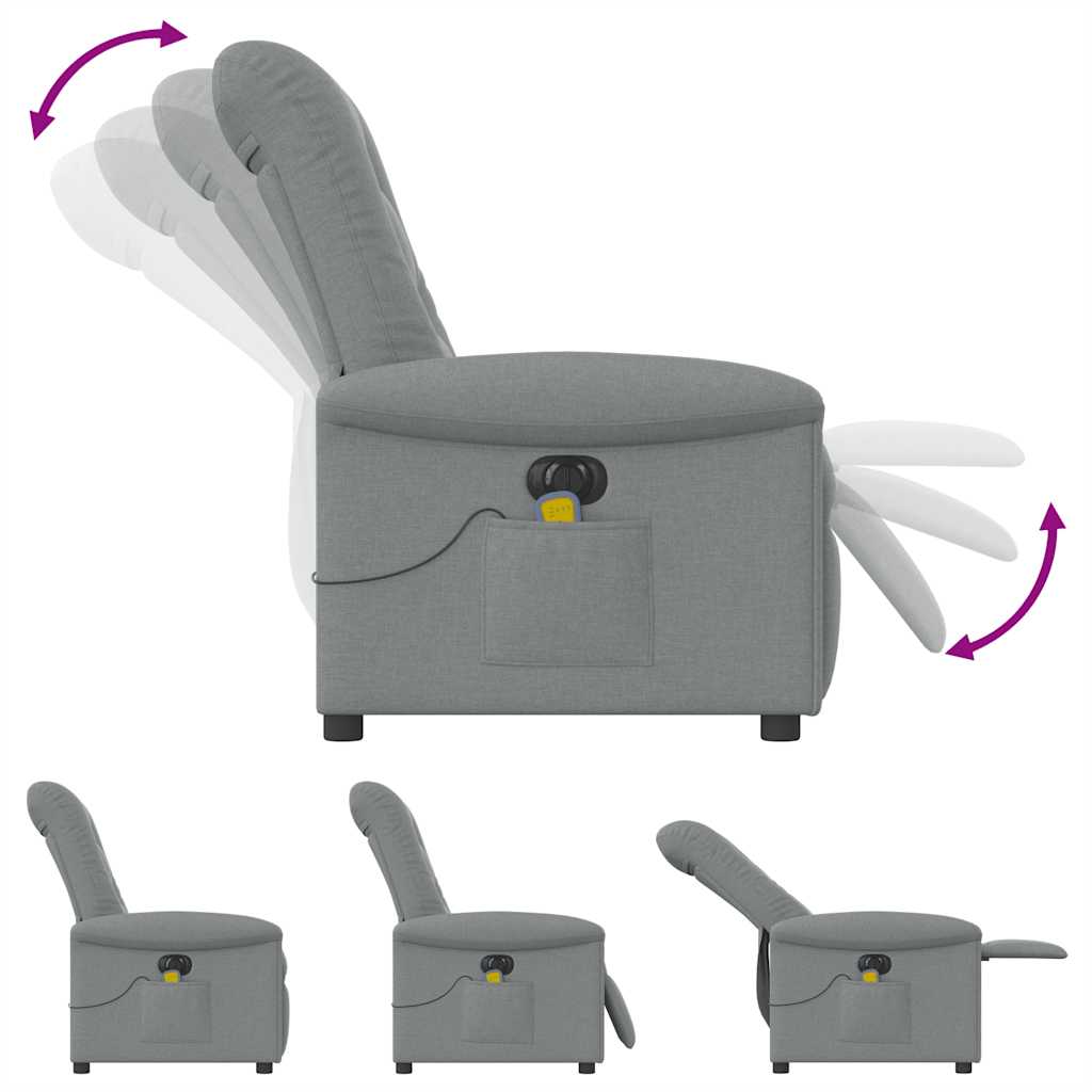 Fauteuil de massage inclinable électrique gris clair tissu - XIOS