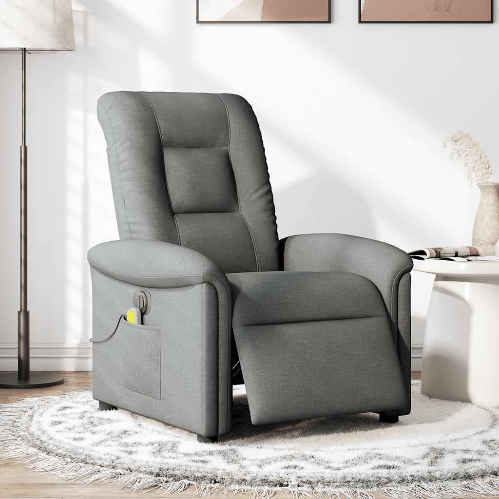 Fauteuil inclinable de massage électrique gris foncé tissu - XIOS