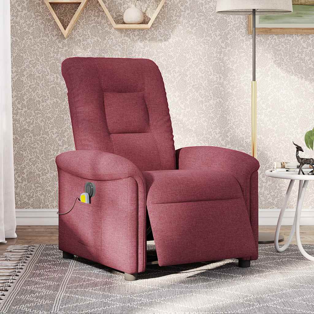 Fauteuil de massage inclinable électrique Rouge bordeaux Tissu - XIOS