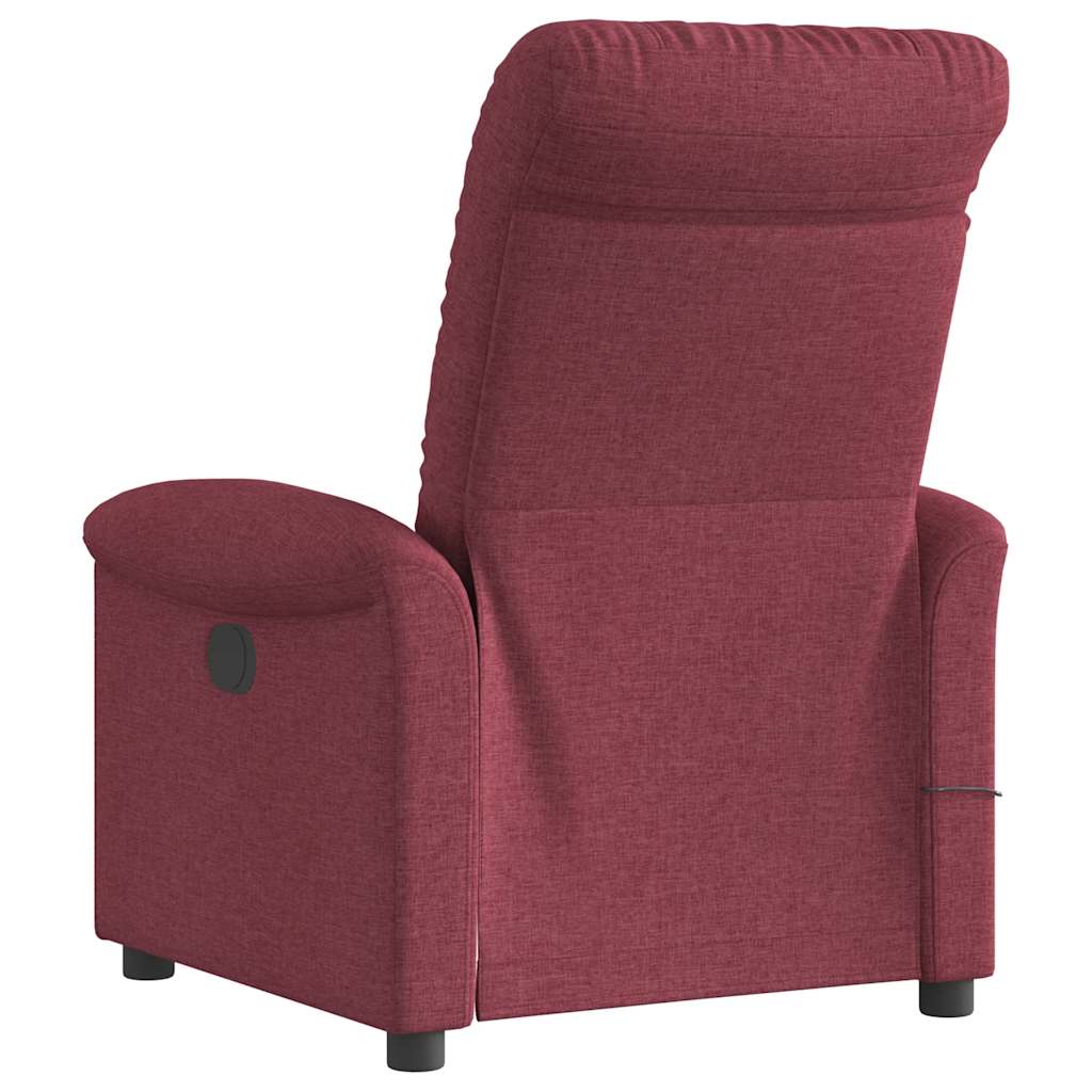Fauteuil de massage inclinable électrique Rouge bordeaux Tissu