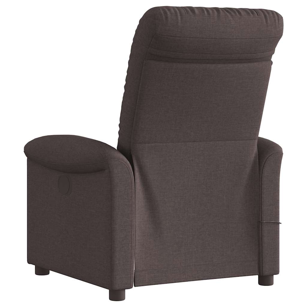 Fauteuil de massage inclinable électrique Marron foncé Tissu - XIOS