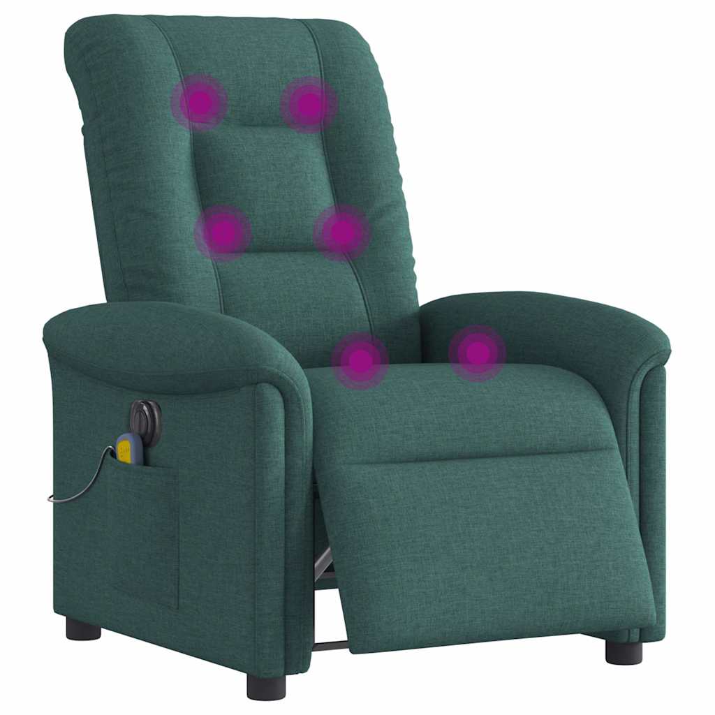 Fauteuil de massage inclinable électrique Vert foncé Tissu - XIOS