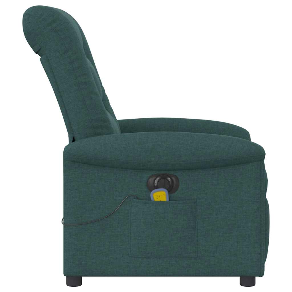 Fauteuil de massage inclinable électrique Vert foncé Tissu - XIOS