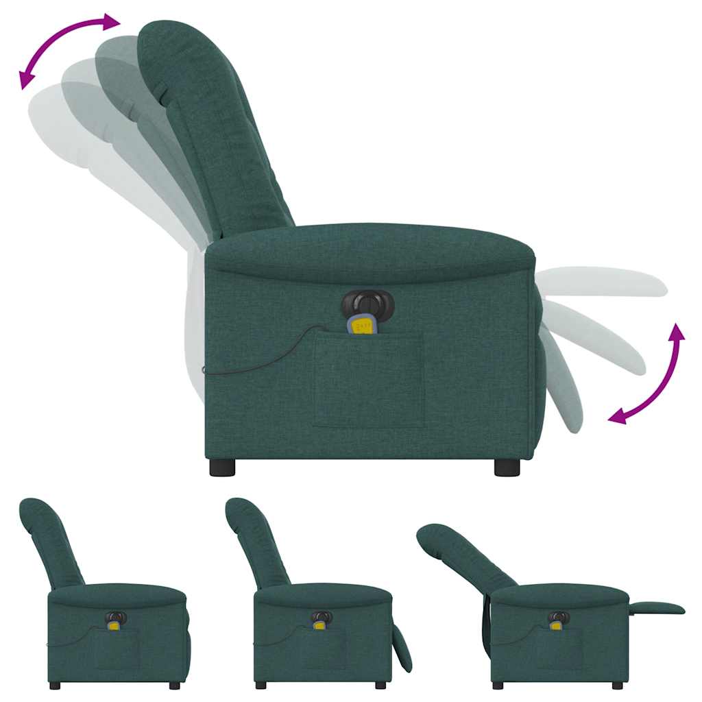 Fauteuil de massage inclinable électrique Vert foncé Tissu - XIOS
