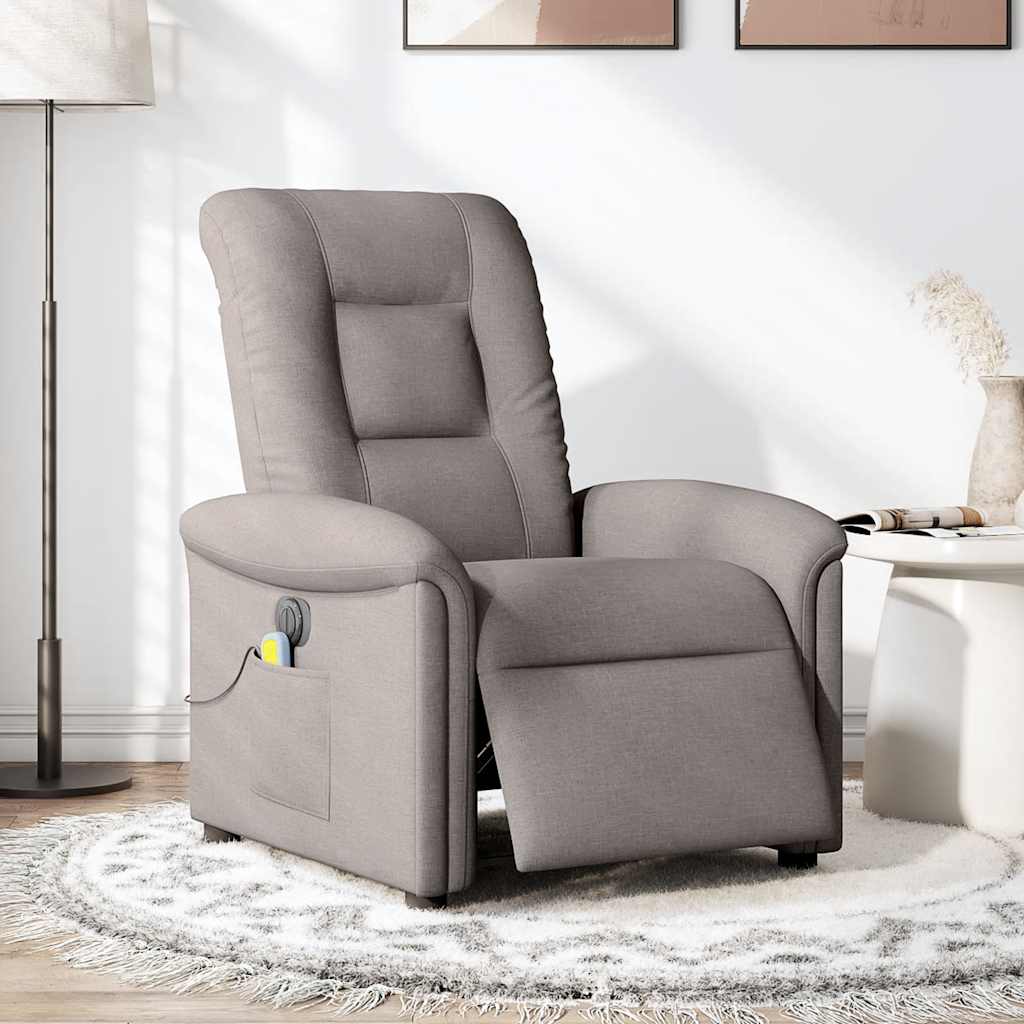 Fauteuil de massage inclinable électrique Taupe Tissu - XIOS
