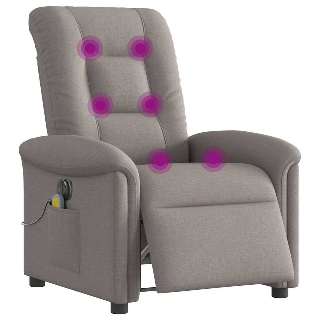 Fauteuil de massage inclinable électrique Taupe Tissu - XIOS