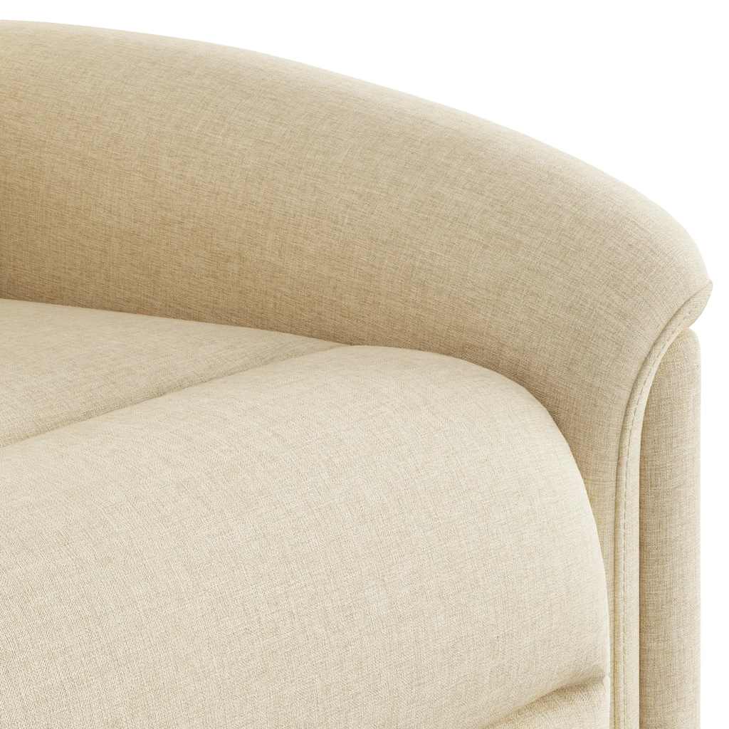 Fauteuil inclinable de massage électrique crème tissu