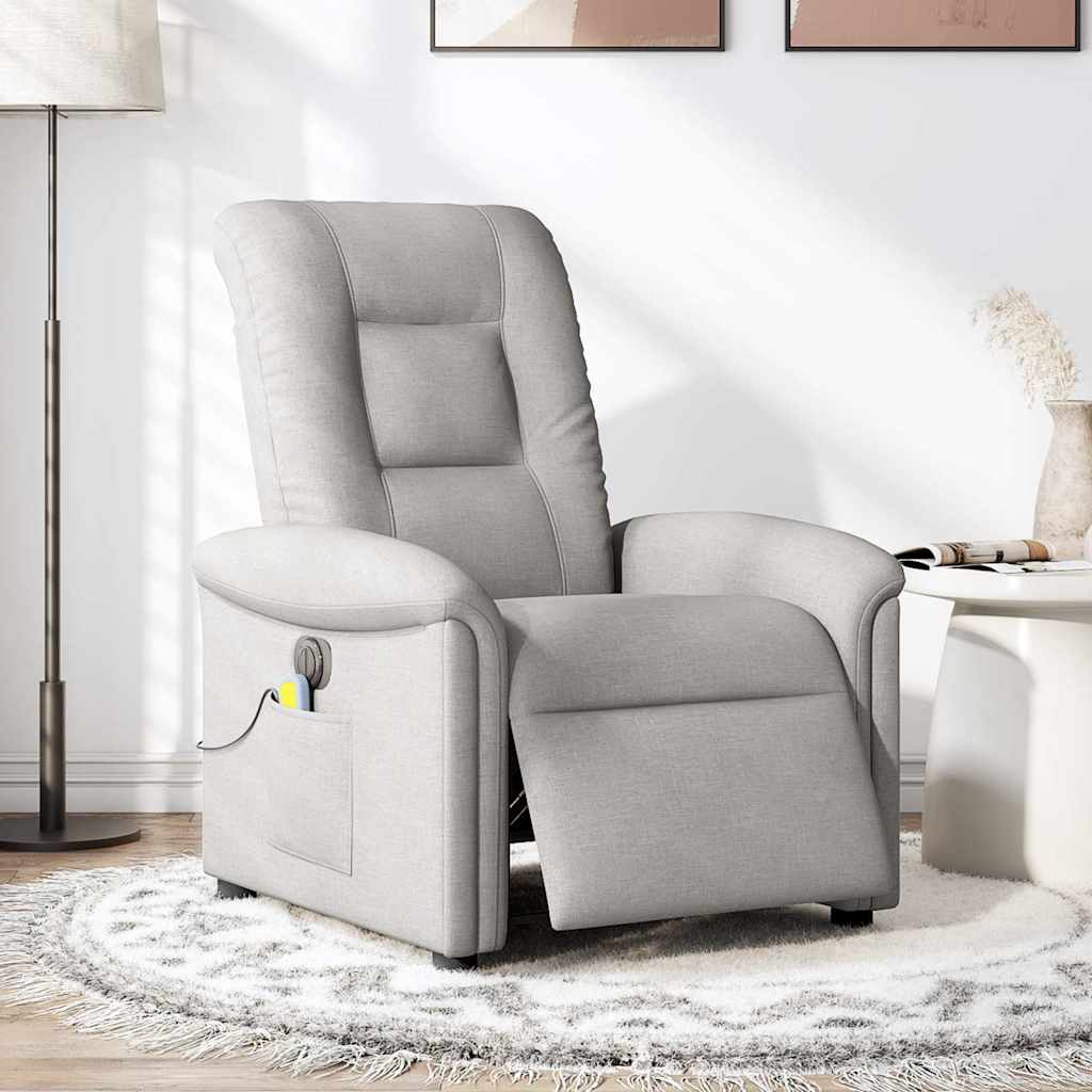 Fauteuil de massage inclinable électrique gris nuage tissu