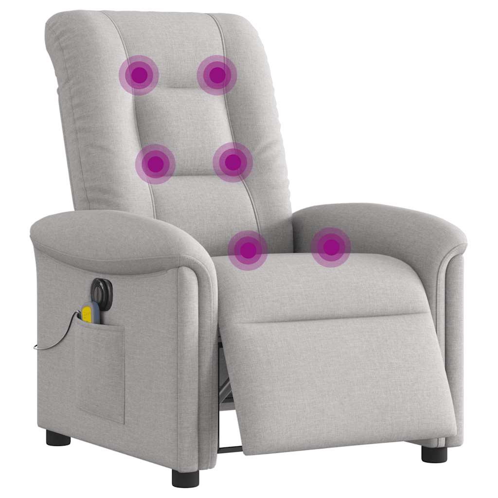 Fauteuil de massage inclinable électrique gris nuage tissu - XIOS