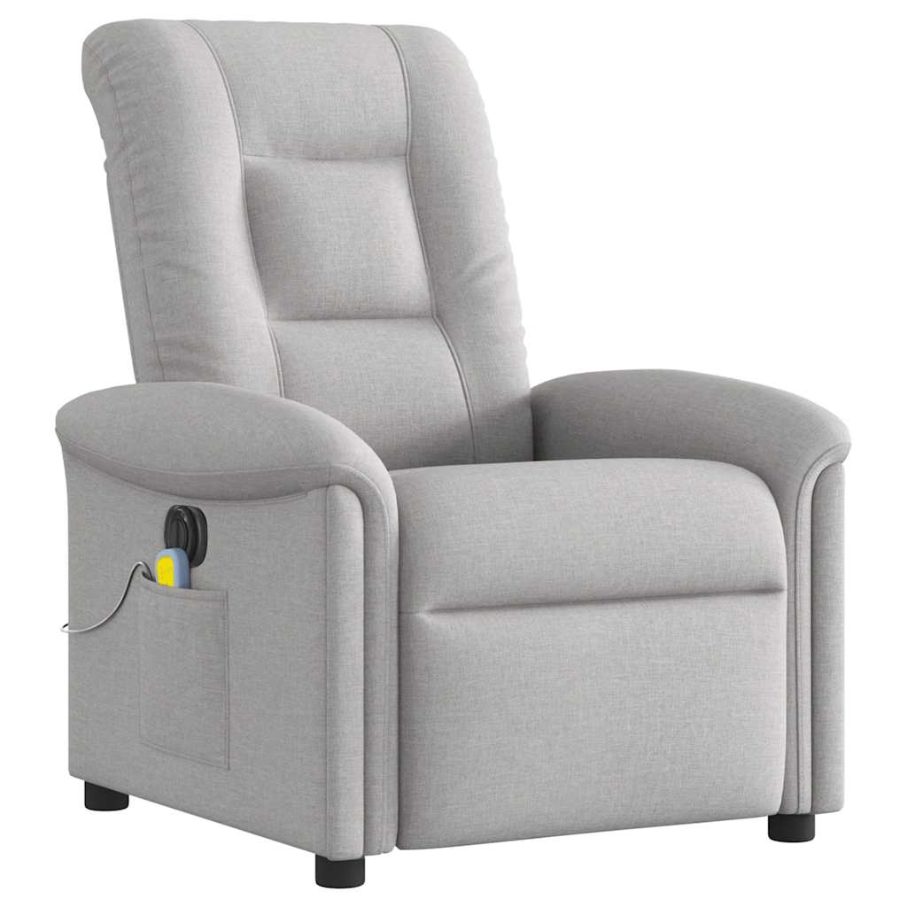 Fauteuil de massage inclinable électrique gris nuage tissu - XIOS