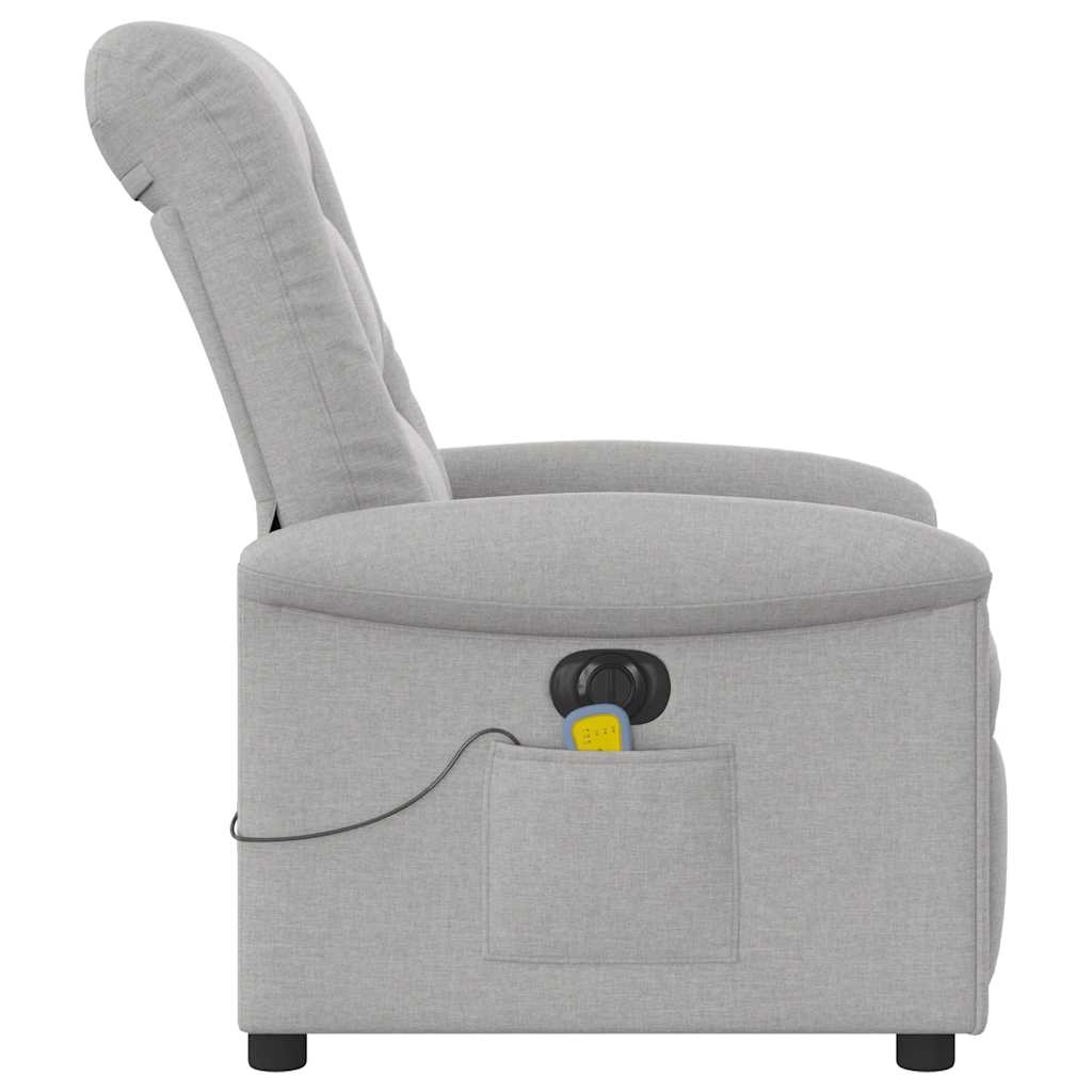 Fauteuil de massage inclinable électrique gris nuage tissu - XIOS