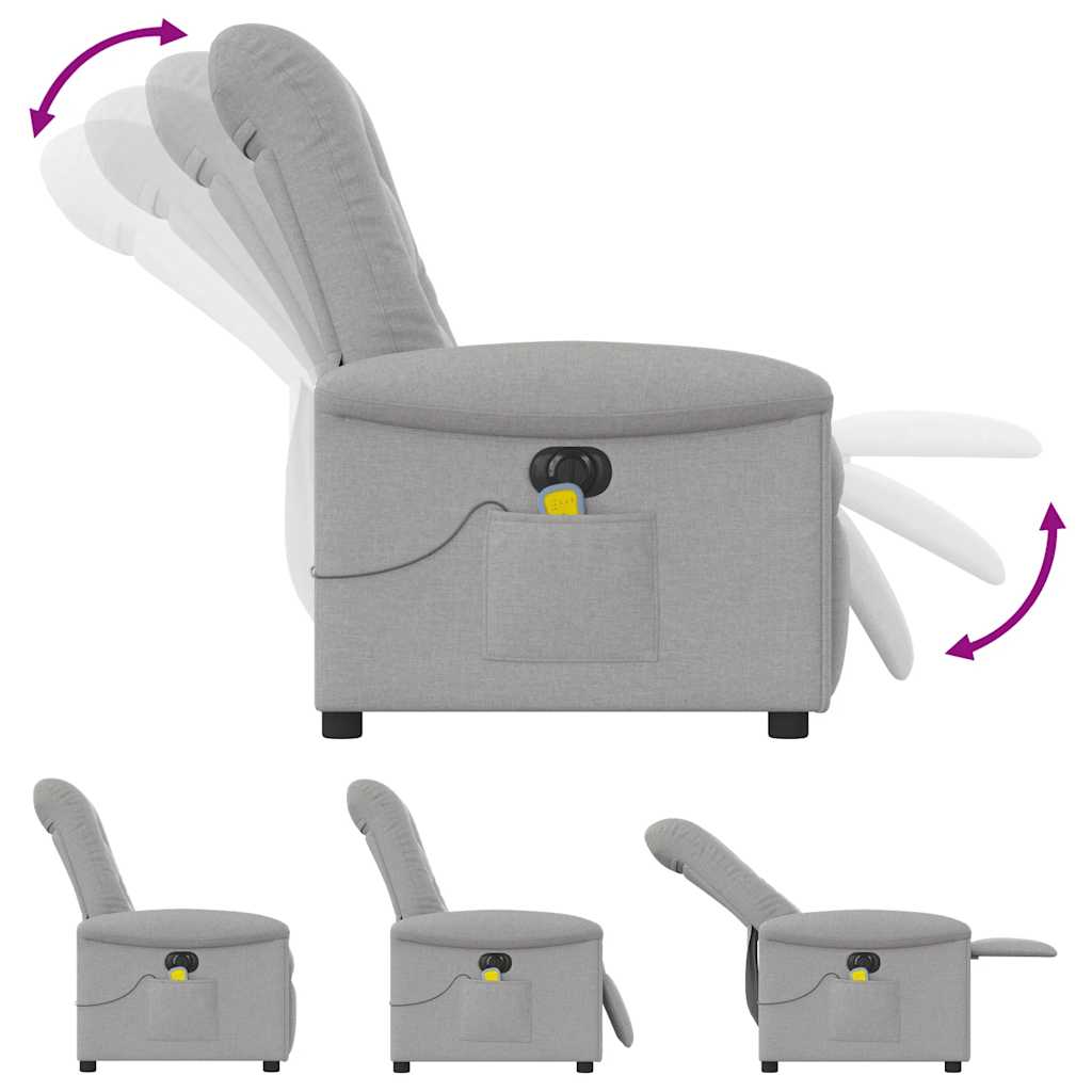 Fauteuil de massage inclinable électrique gris nuage tissu - XIOS