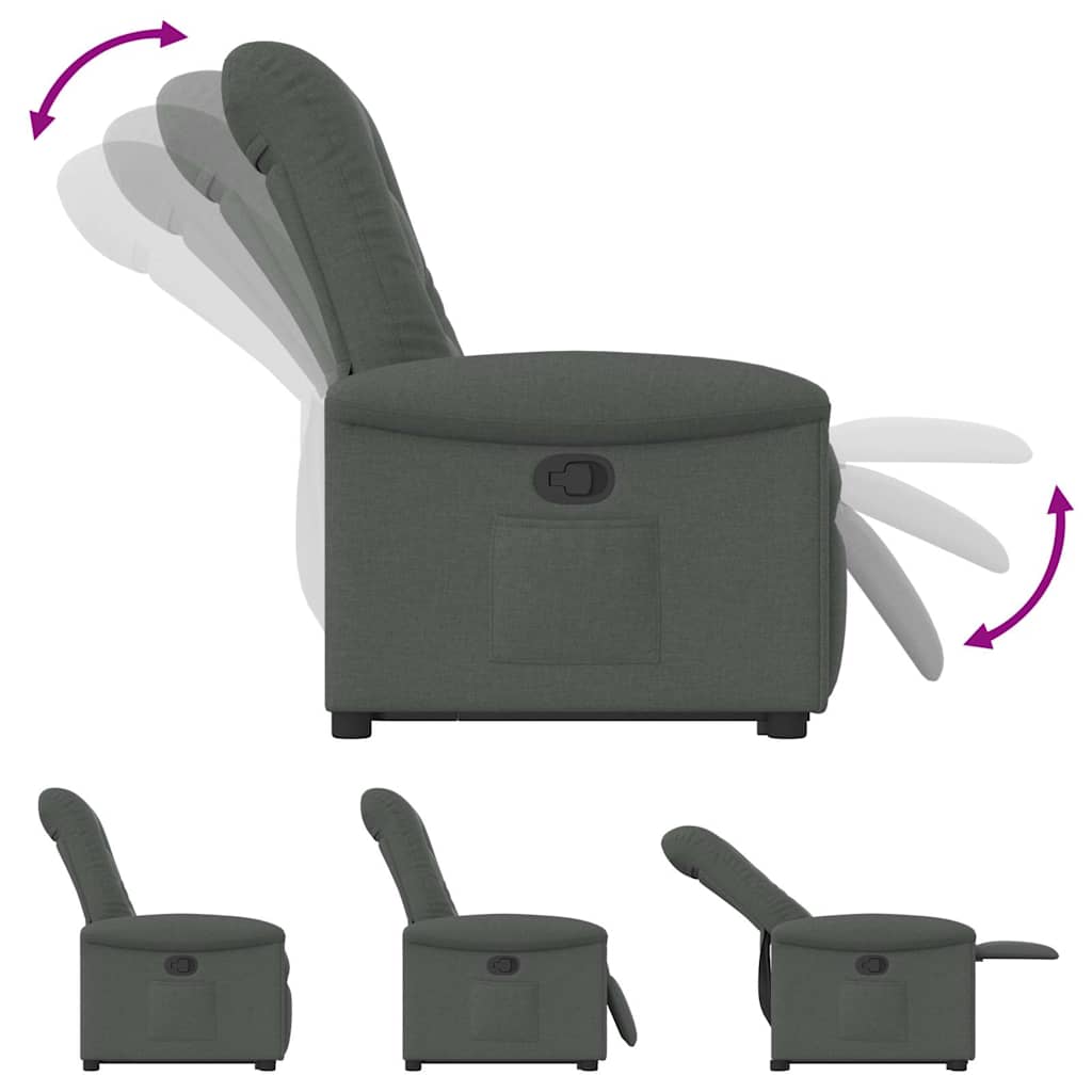 Fauteuil inclinable Gris foncé Tissu - XIOS