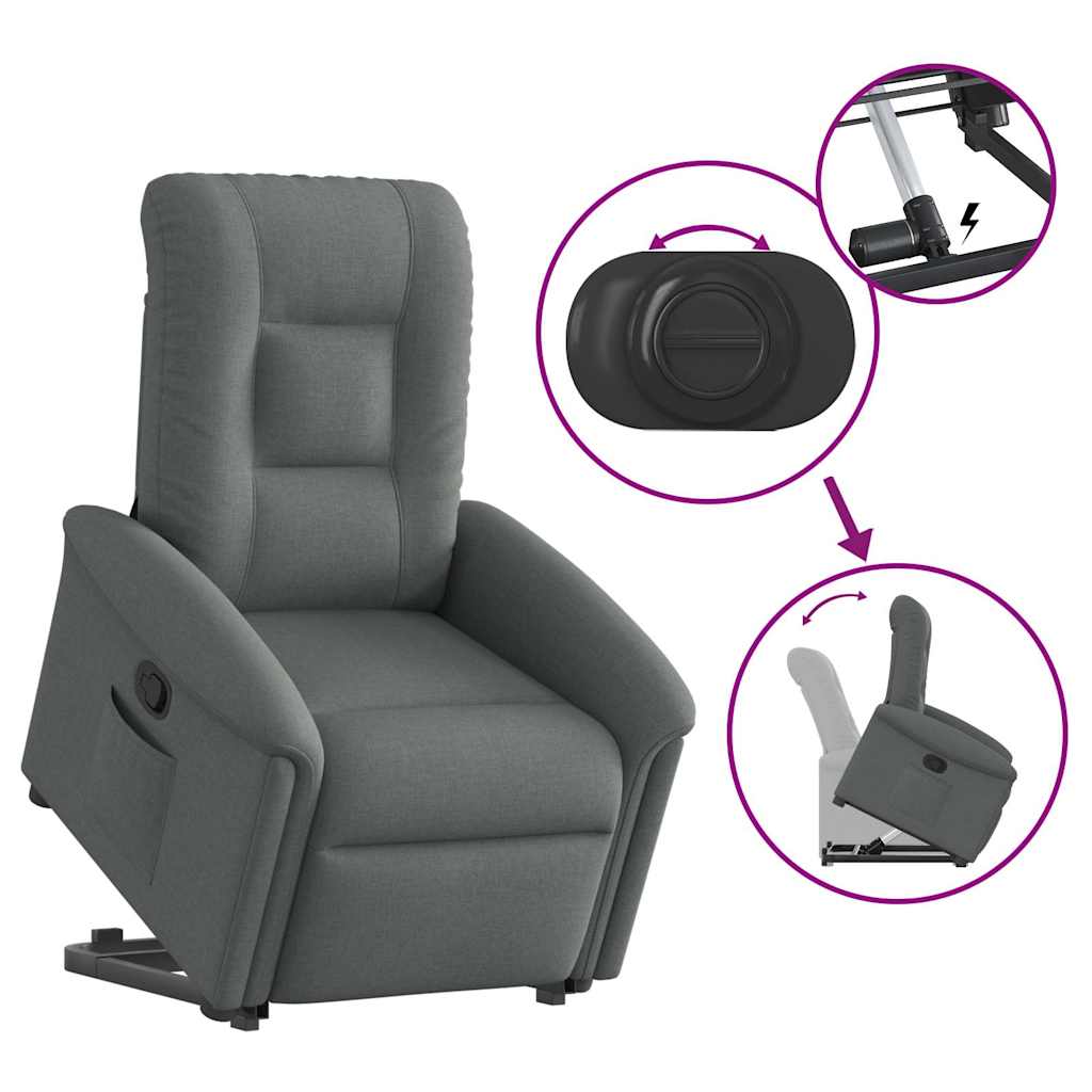 Fauteuil inclinable Gris foncé Tissu - XIOS