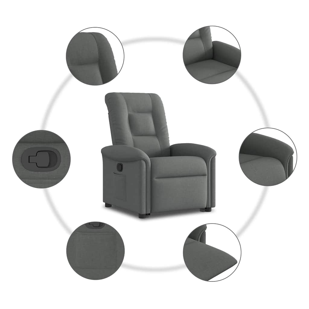 Fauteuil inclinable Gris foncé Tissu - XIOS