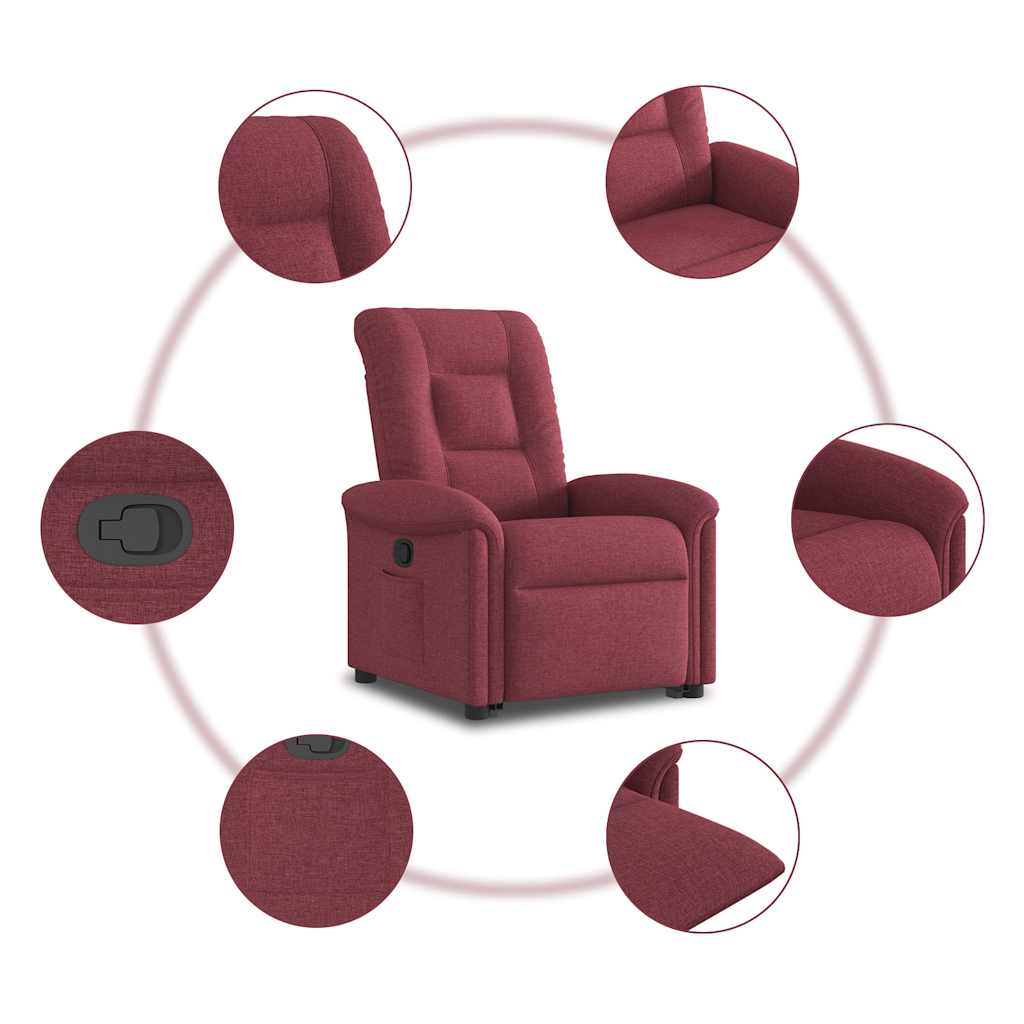 Fauteuil inclinable rouge bordeaux tissu - XIOS