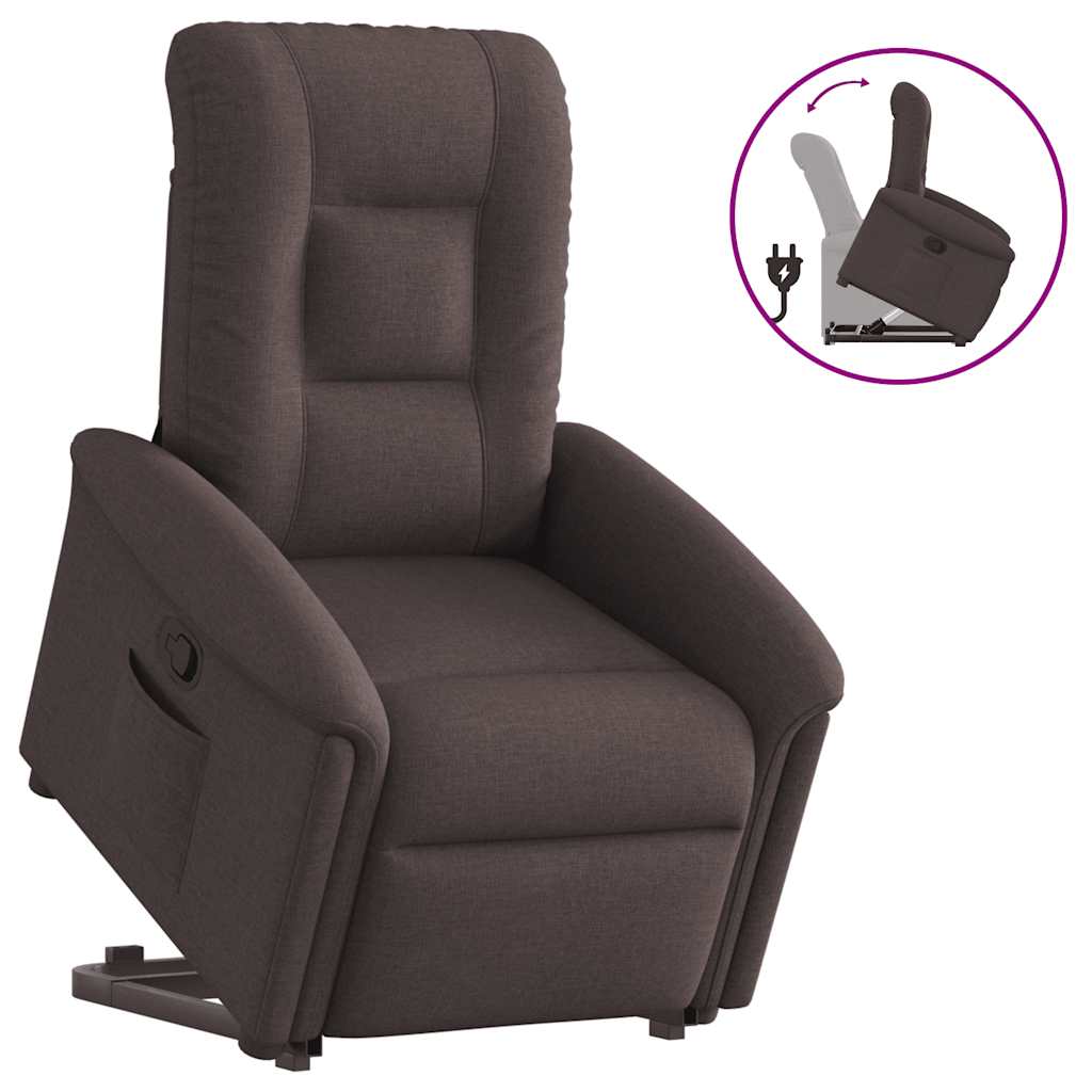Fauteuil inclinable marron foncé tissu - XIOS