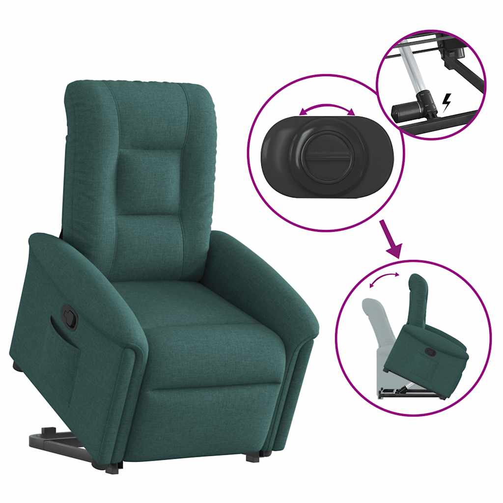 Fauteuil inclinable vert foncé tissu - XIOS