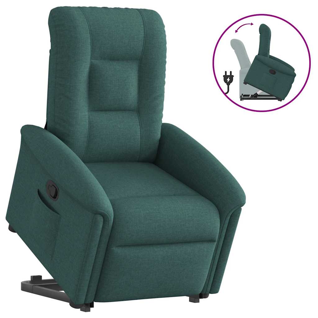 Fauteuil inclinable vert foncé tissu - XIOS