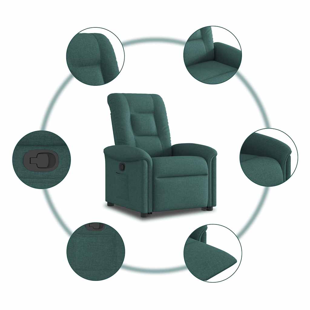 Fauteuil inclinable vert foncé tissu - XIOS