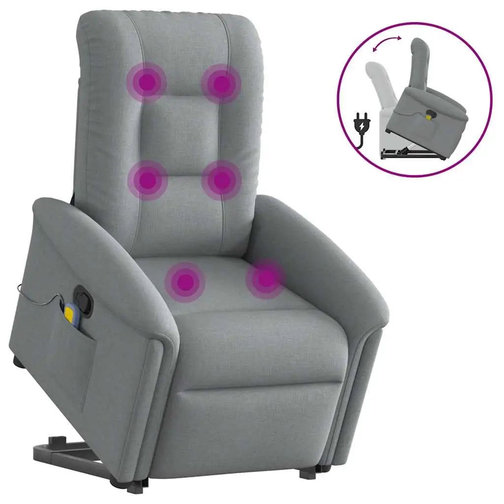 Fauteuil de massage inclinable Gris clair Tissu - XIOS