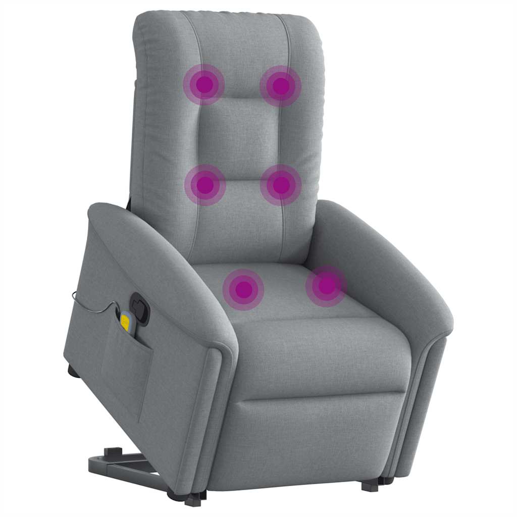 Fauteuil de massage inclinable Gris clair Tissu - XIOS