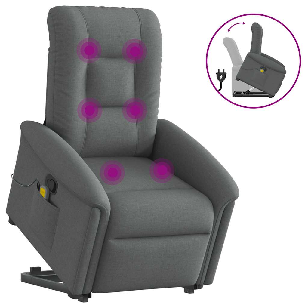 Fauteuil de massage inclinable Gris foncé Tissu - XIOS