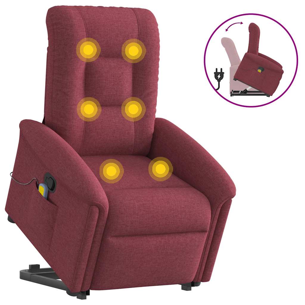 Fauteuil inclinable de massage Rouge bordeaux Tissu - XIOS
