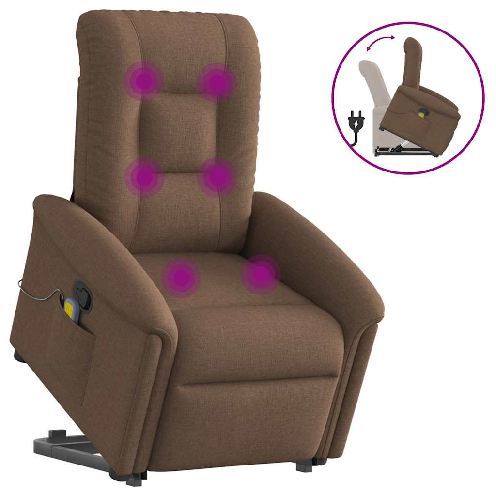 Fauteuil de massage inclinable Marron Tissu - XIOS