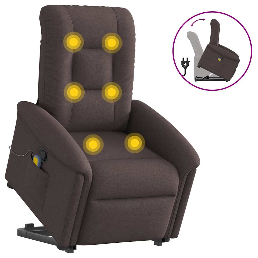 Fauteuil inclinable de massage Marron foncé Tissu - XIOS