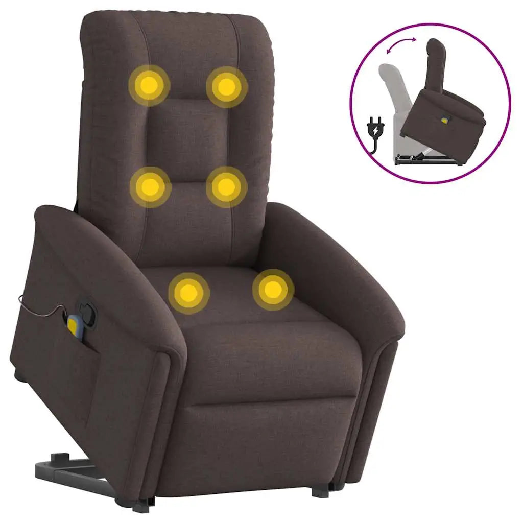 Fauteuil inclinable de massage Marron foncé Tissu - XIOS