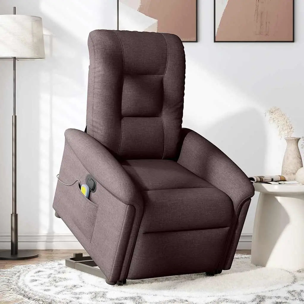 Fauteuil inclinable de massage Marron foncé Tissu - XIOS