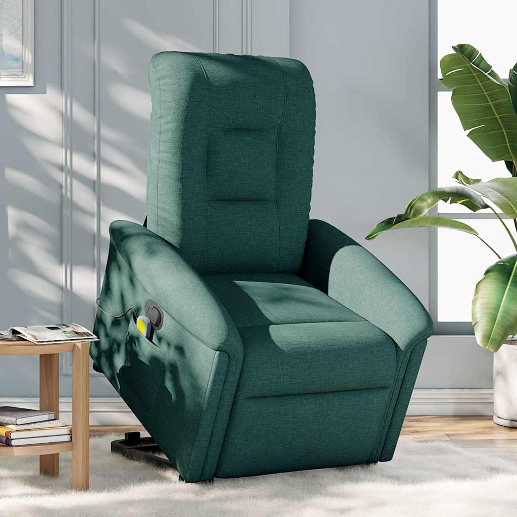 Fauteuil inclinable de massage Vert foncé Tissu - XIOS