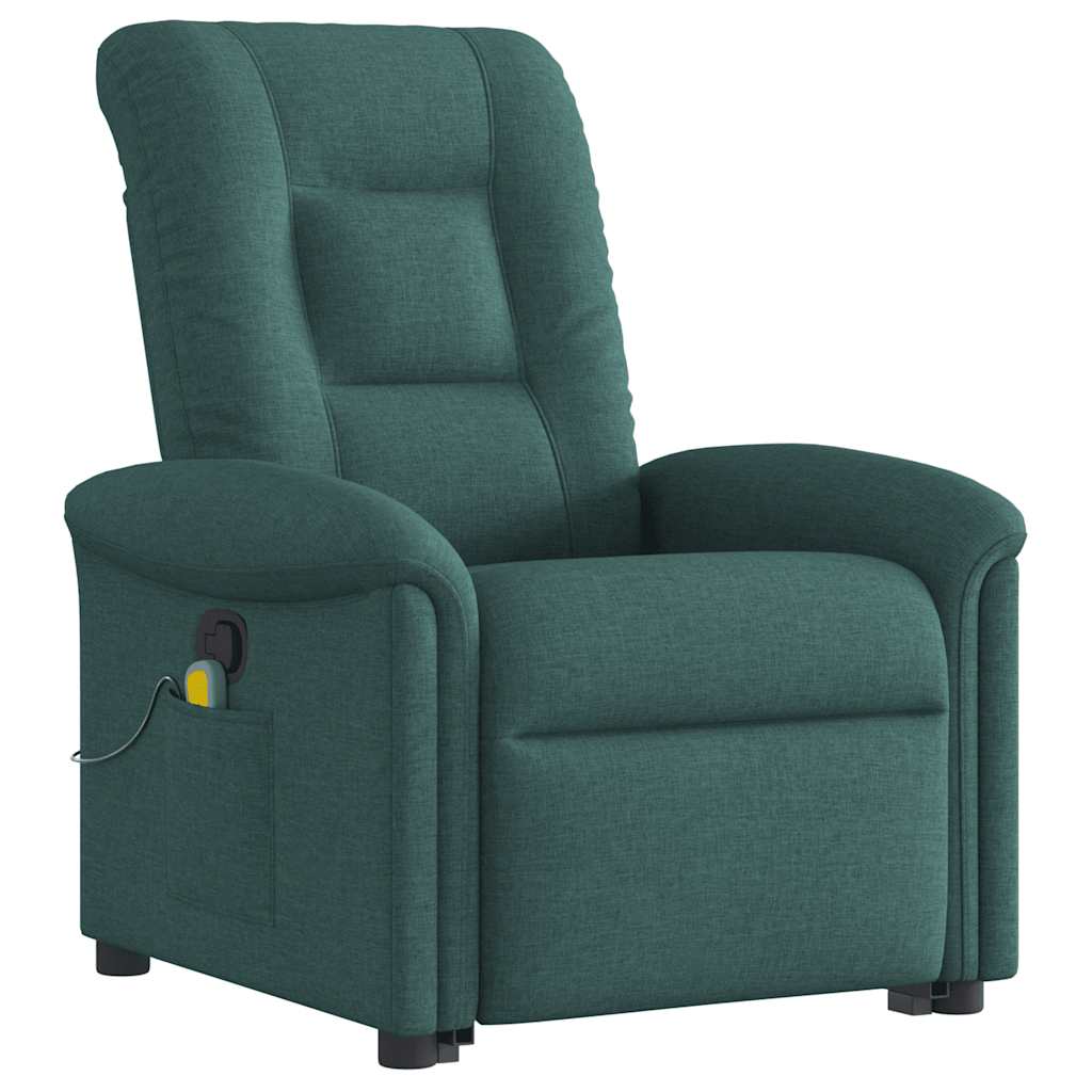 Fauteuil inclinable de massage Vert foncé Tissu - XIOS