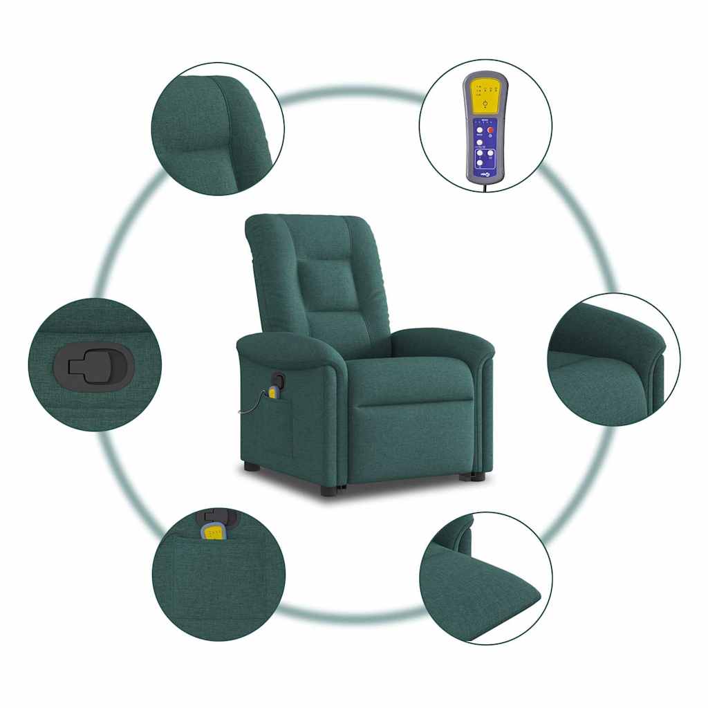 Fauteuil inclinable de massage Vert foncé Tissu - XIOS