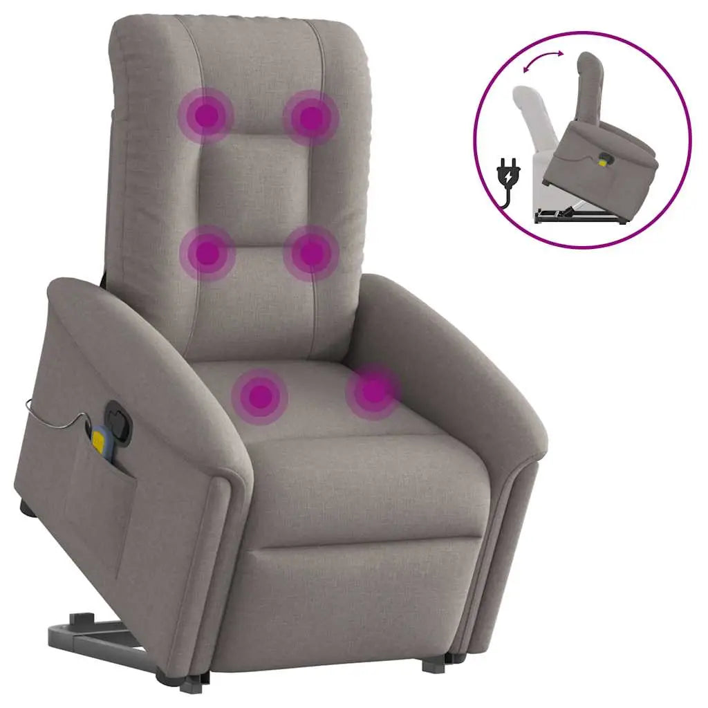 Fauteuil inclinable de massage Taupe Tissu - XIOS