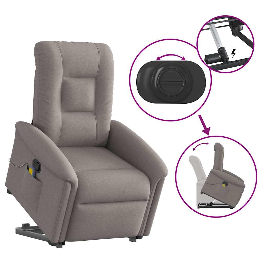 Fauteuil inclinable de massage Taupe Tissu - XIOS