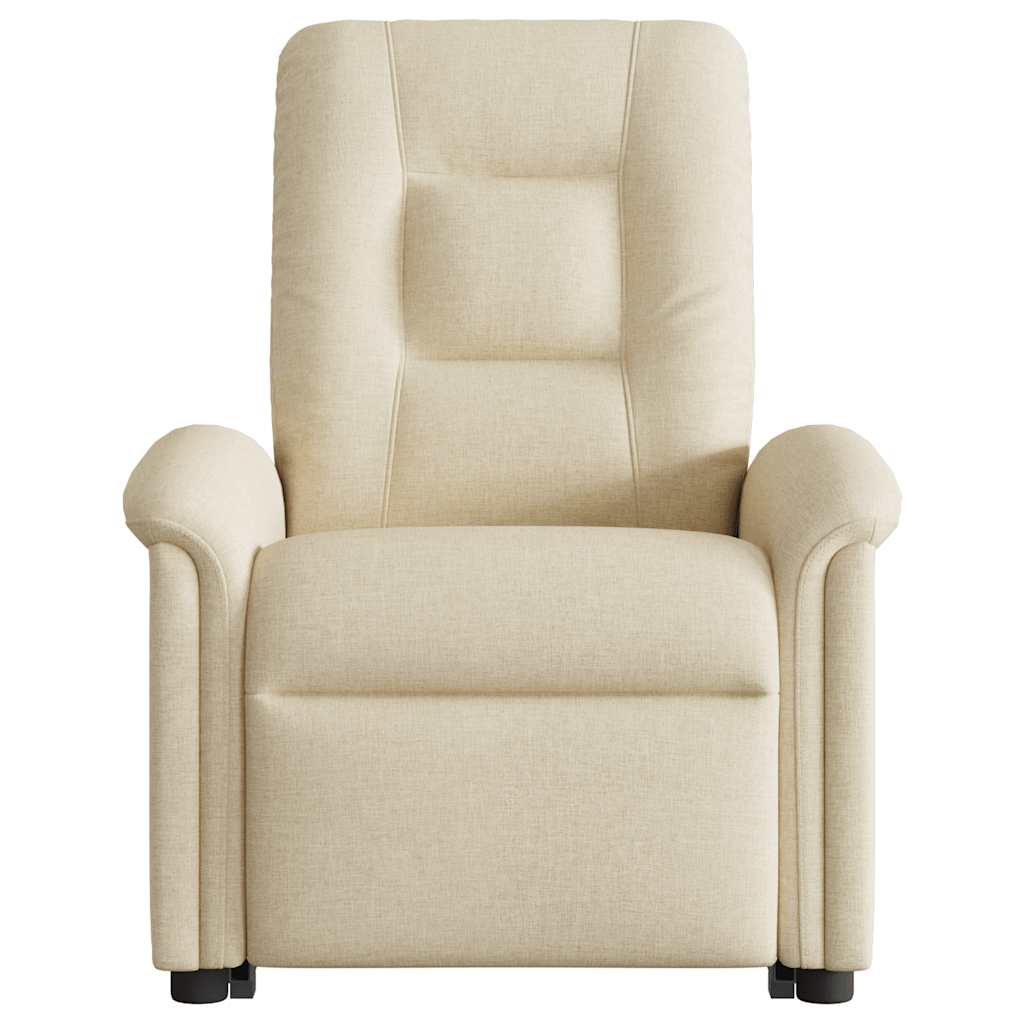 Fauteuil inclinable de massage Crème Tissu