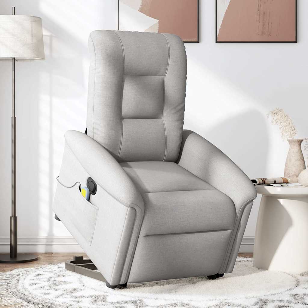 Fauteuil de massage inclinable gris nuage tissu - XIOS