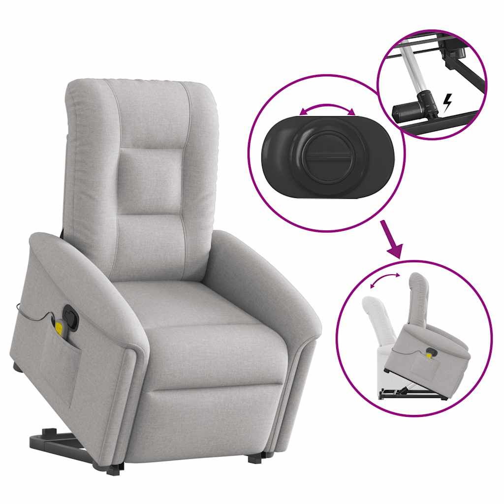 Fauteuil de massage inclinable gris nuage tissu - XIOS