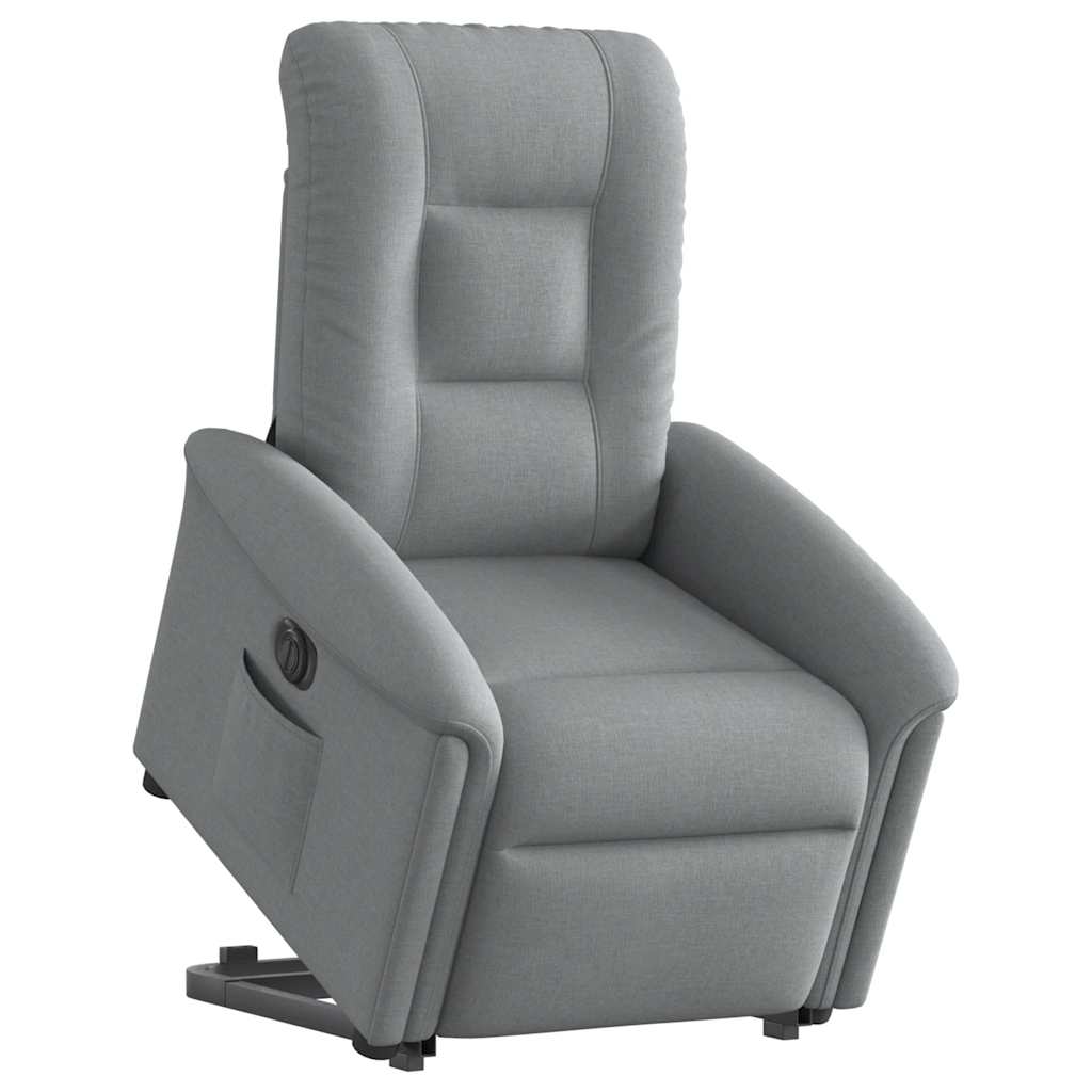 Fauteuil inclinable électrique gris clair tissu - XIOS