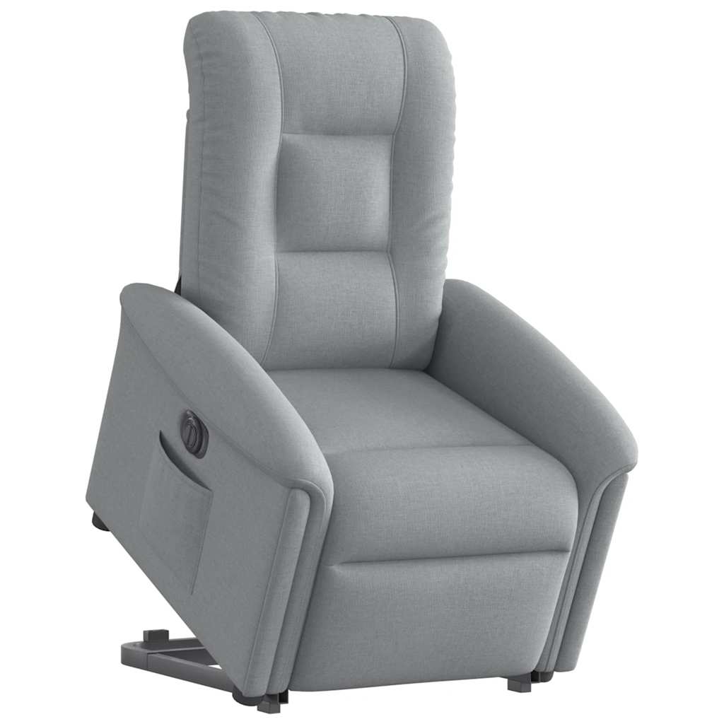 Fauteuil inclinable électrique gris clair tissu - XIOS