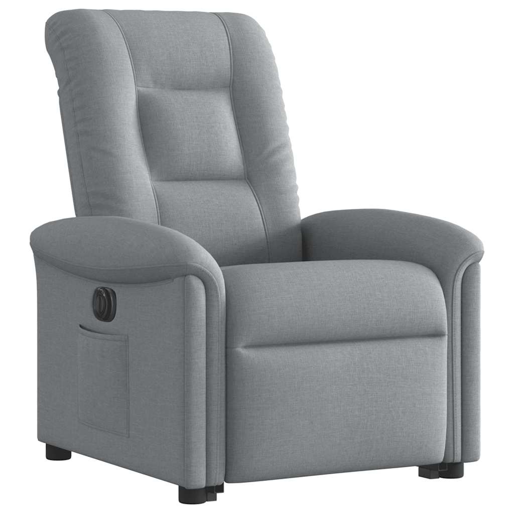 Fauteuil inclinable électrique gris clair tissu - XIOS