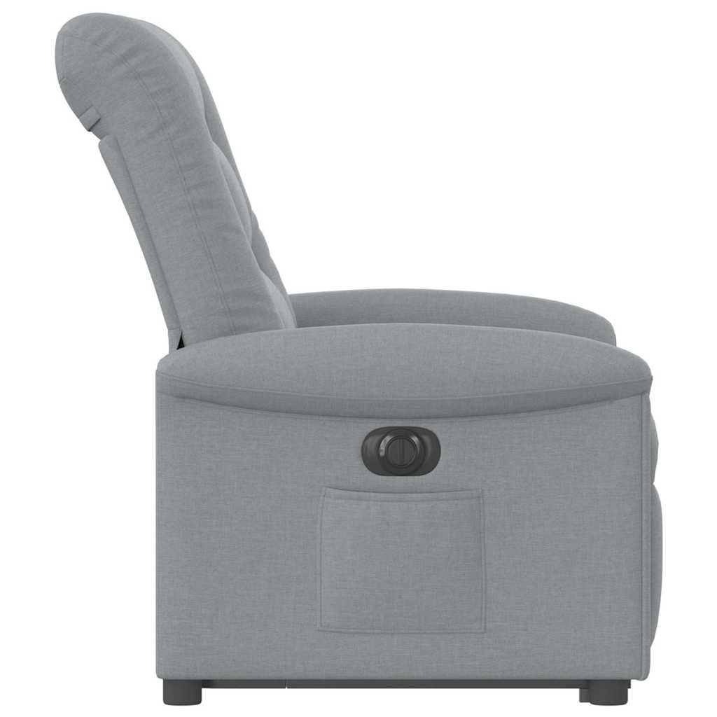 Fauteuil inclinable électrique gris clair tissu - XIOS