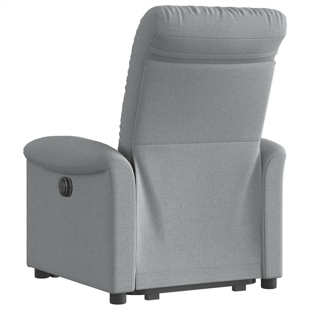 Fauteuil inclinable électrique gris clair tissu - XIOS
