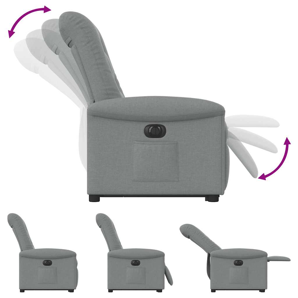 Fauteuil inclinable électrique gris clair tissu - XIOS