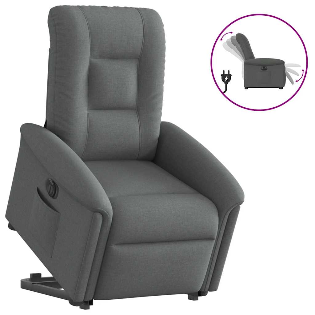 Fauteuil inclinable électrique gris foncé tissu - XIOS